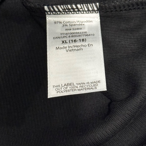 Women's Regular XL Solid Black Basic Tee-Time and Tru Brand - Picture 4 of 5
